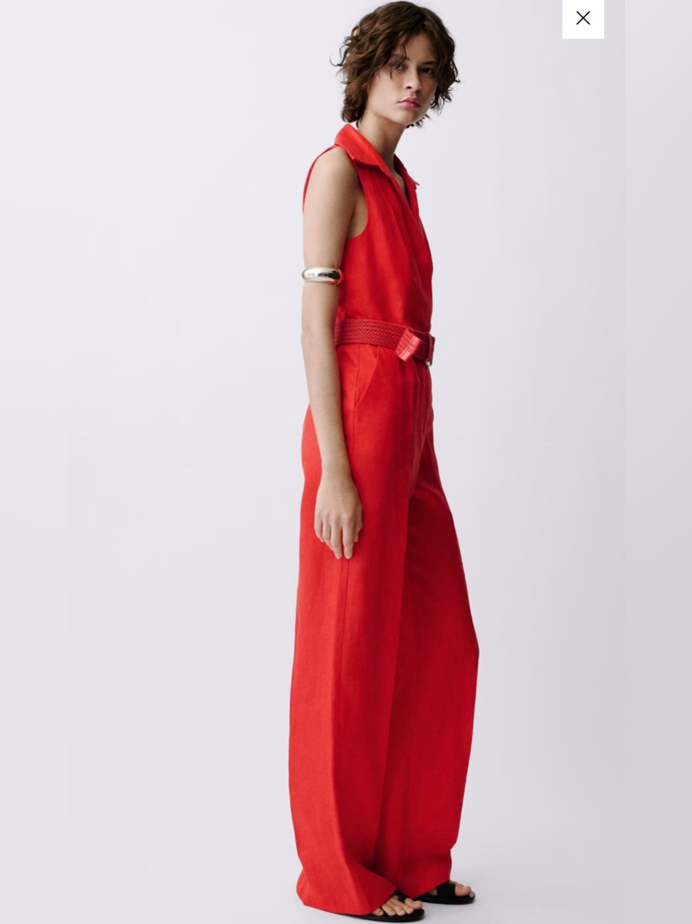 Mango LINEN SHIRT JUMPSUIT WITH BELT - Picture 3 of 9